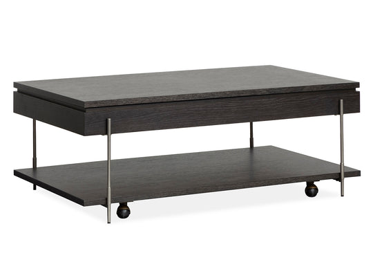 Spencer Dark Briarsmoke Lift Top Storage Cocktail Table With Casters - T5897-50