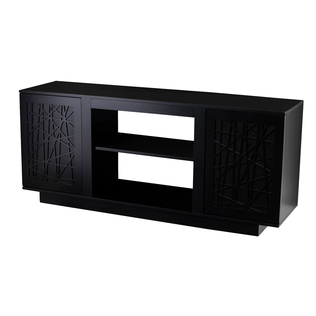 Delgrave Media Console w/ Storage - Black - AmericanHomeFurniture