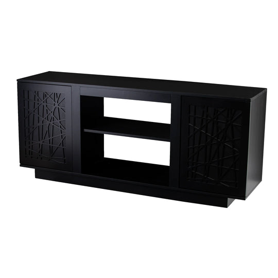 SEI Furniture Delgrave Media Console w/ Storage - Black MEDIA + TV STANDS