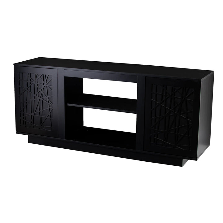 Delgrave Media Console w/ Storage - Black - AmericanHomeFurniture