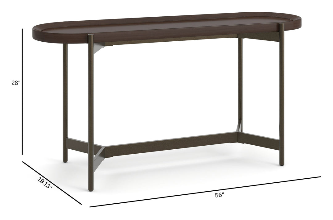 Wren Dark Brown Tray Sofa Table - T6413-99