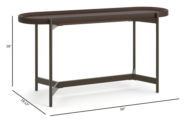 Wren Dark Brown Tray Sofa Table - T6413-99