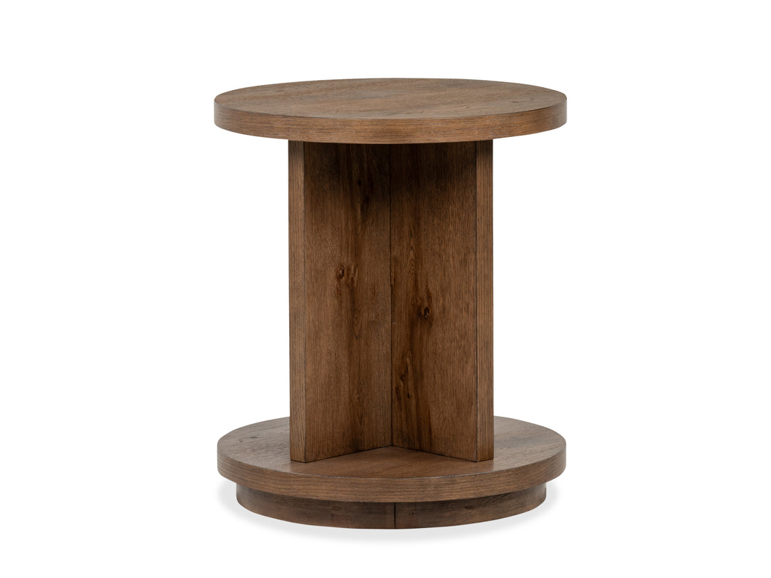 Oswald Brown Round End Table - T6576-05