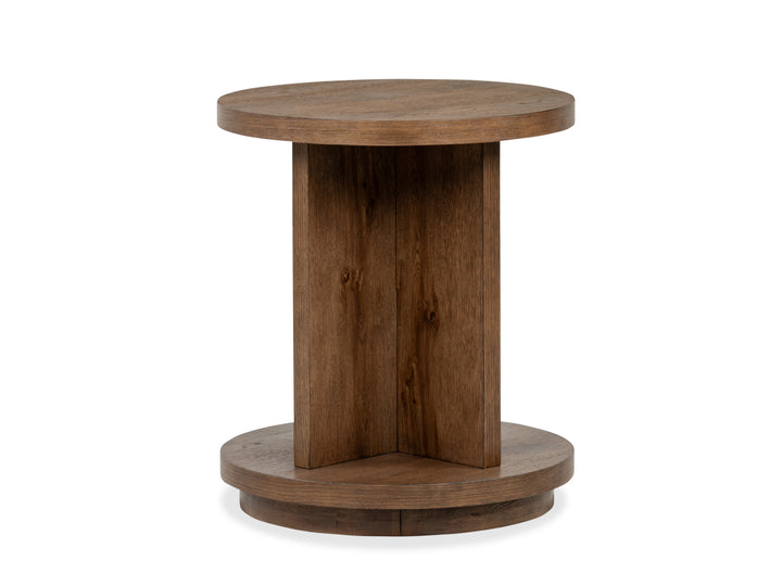 Oswald Brown Round End Table - T6576-05