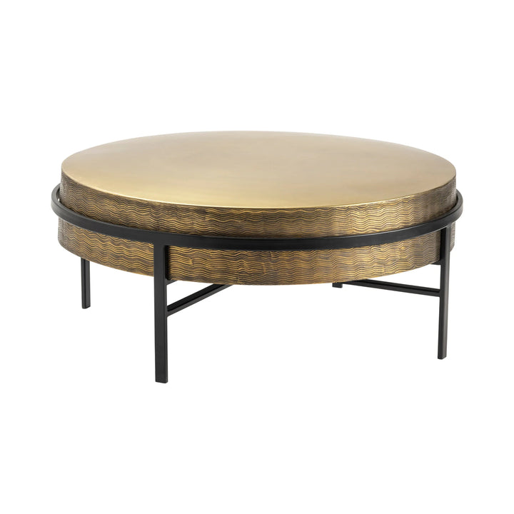 Hudson Textured Brass Cocktail Table - AmericanHomeFurniture