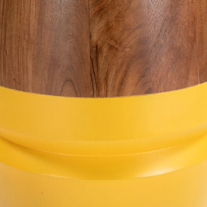 Tornos Side Table Walnut & Yellow