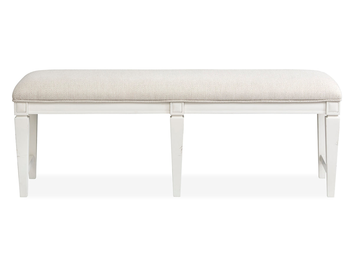 Willowbrook Egg Shell White Upholstered Bench - D5324-68