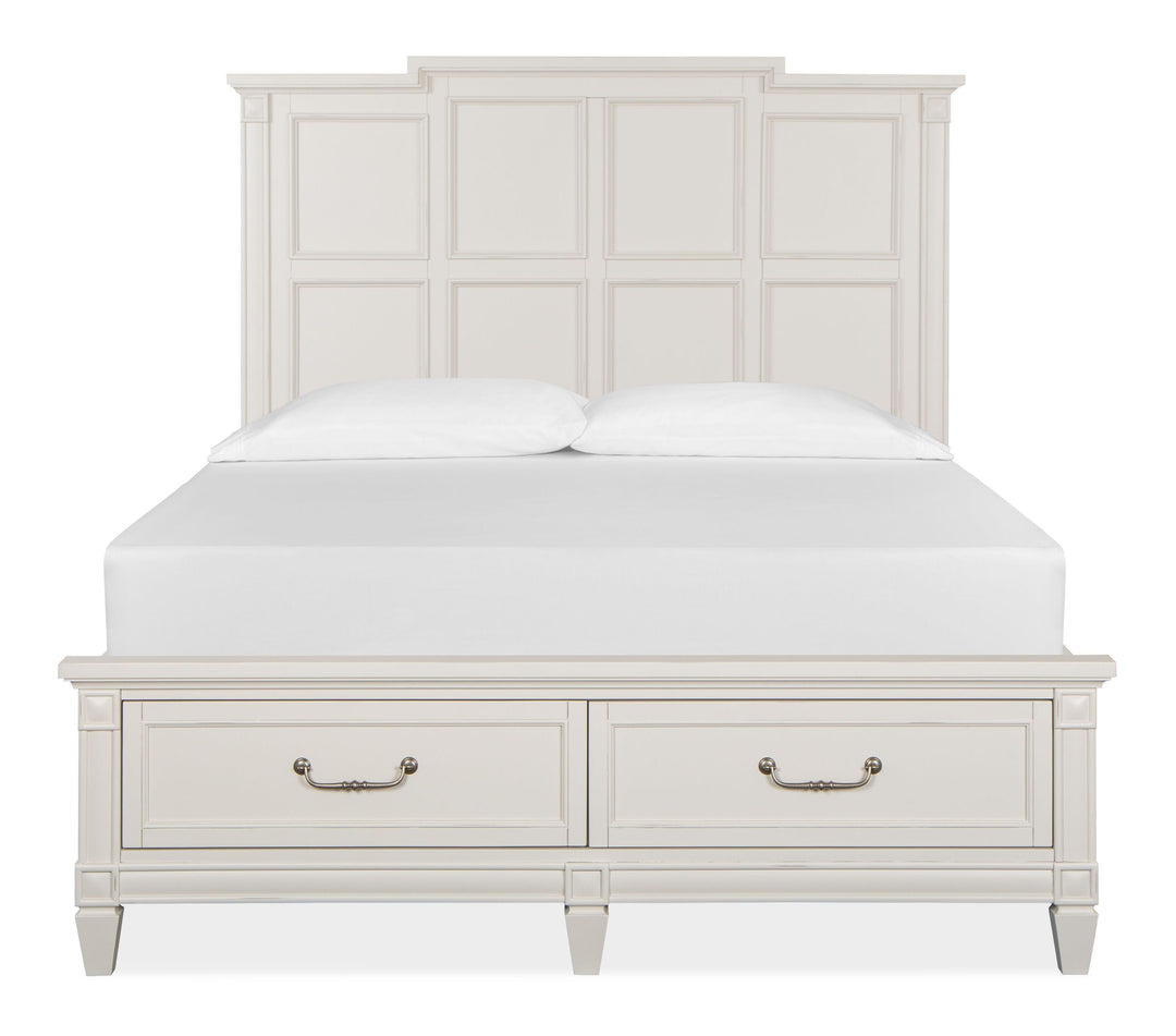 Willowbrook Egg Shell White Queen Panel Storage Bed - B5324-54A