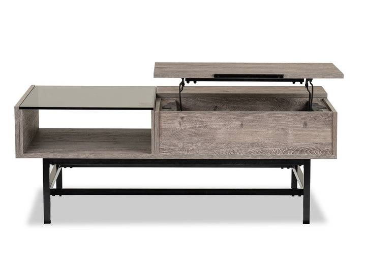 Fenwick Whitetail Brown And Smoke Glass Rectangular Lift Top Cocktail Table - T5962-51