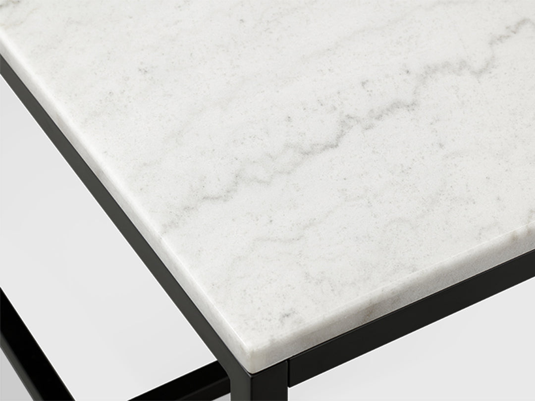 Torin White Marble And Matte Black Rectangular Cocktail Table - T5759-43