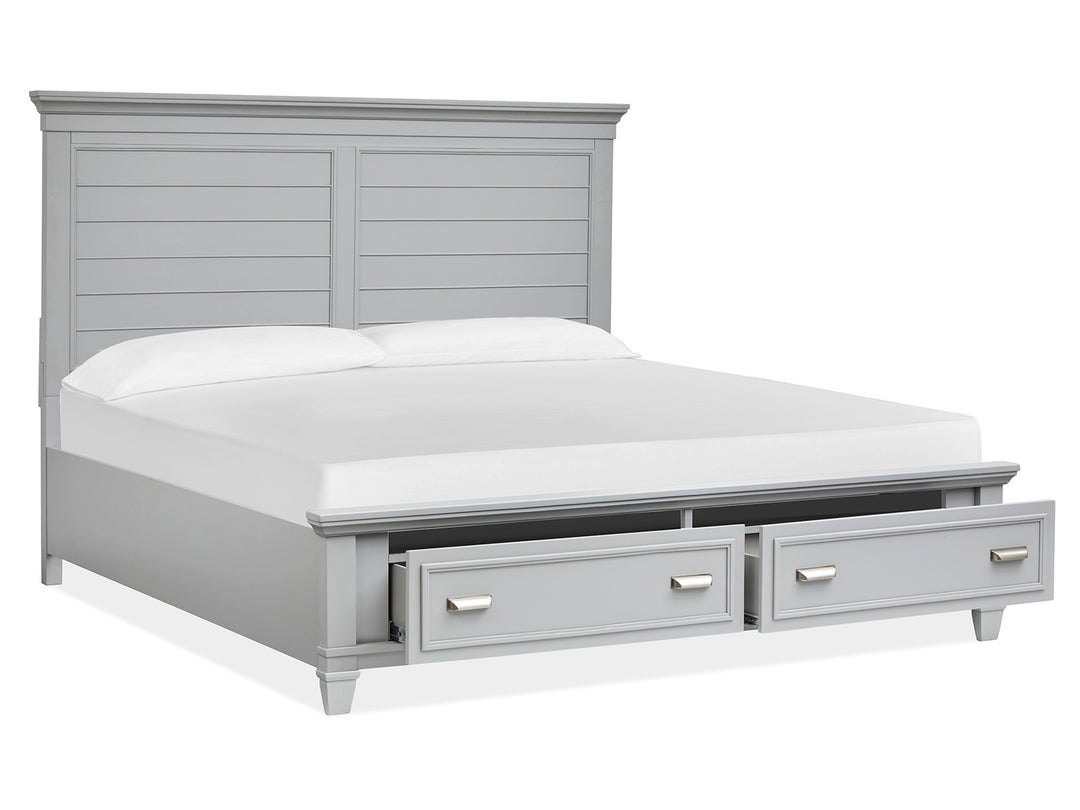 Charleston Harbor Gray California King Grey Panel Storage Bed - B5611-75GY