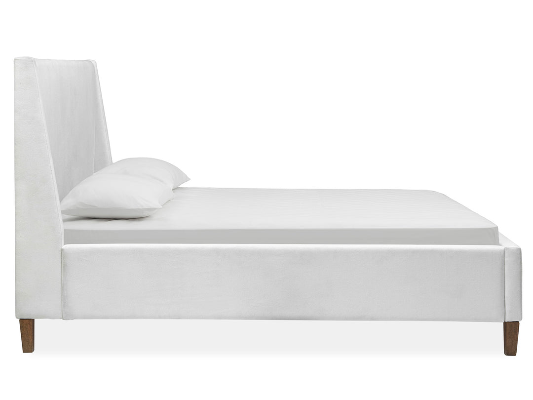 Lindon Belgian Wheat And Coffee Bean King White Upholstered Island Bed - B5570-60W
