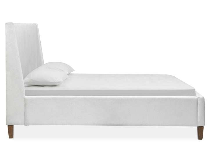 Lindon Belgian Wheat And Coffee Bean King White Upholstered Island Bed - B5570-60W
