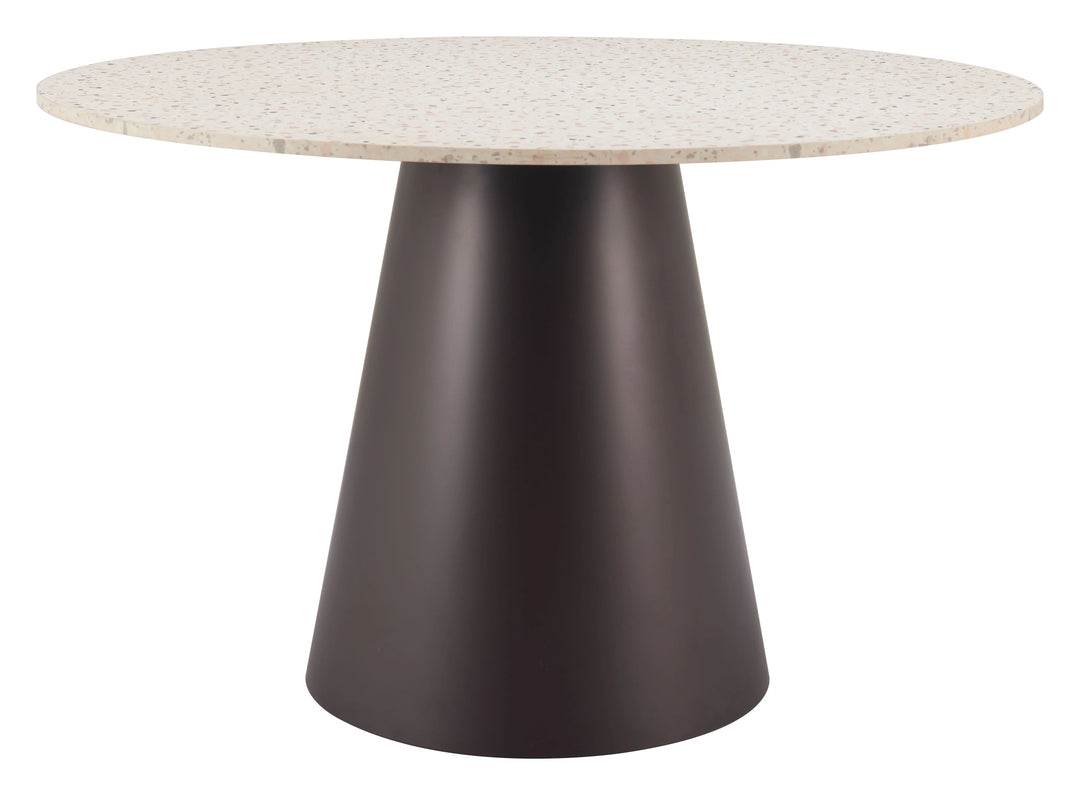 Jorf Dining Table Beige & Bronze - AmericanHomeFurniture