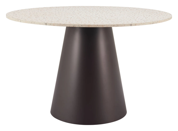 Jorf Dining Table Beige & Bronze - AmericanHomeFurniture