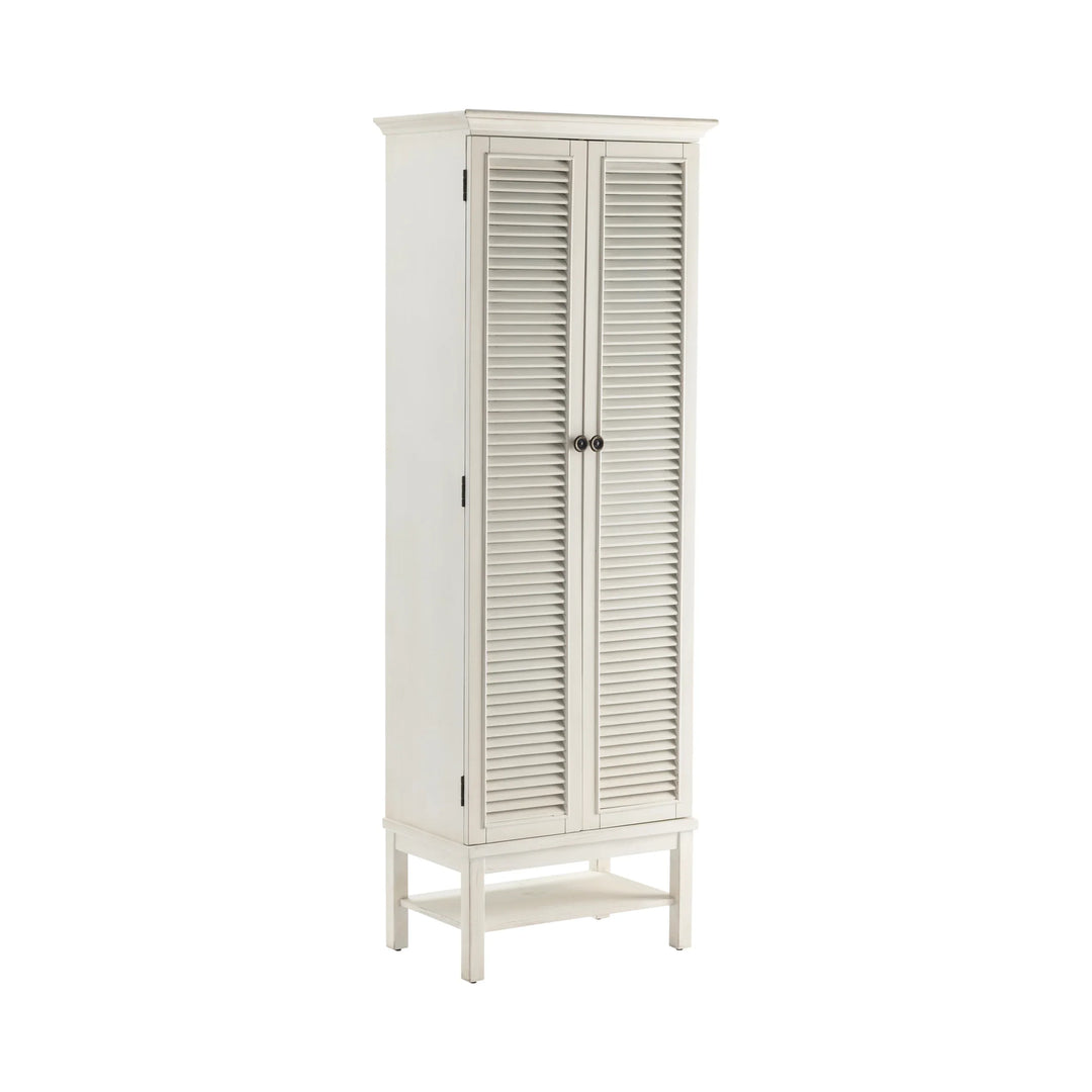 Tall White Shutter Door Cabinet - AmericanHomeFurniture