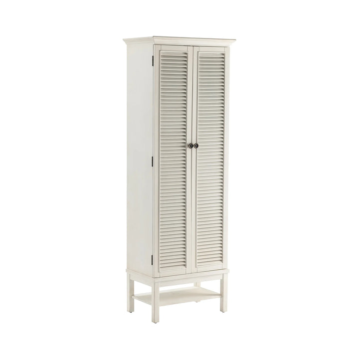 Tall White Shutter Door Cabinet - AmericanHomeFurniture