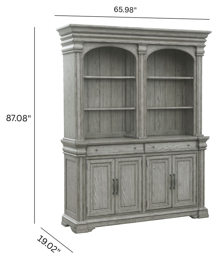 Madison Ridge Bluff Grey Server With Hutch - P091-DR-K5