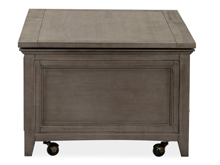Paxton Place Dovetail Grey Lift Top Storage Cocktail Table With Casters - T4805-50