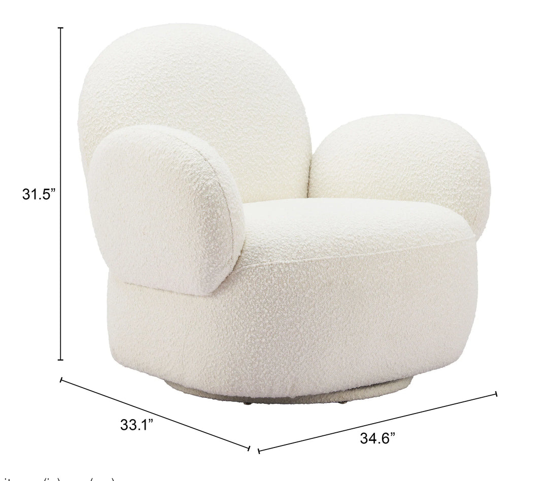 Pilka Swivel Chair White - AmericanHomeFurniture