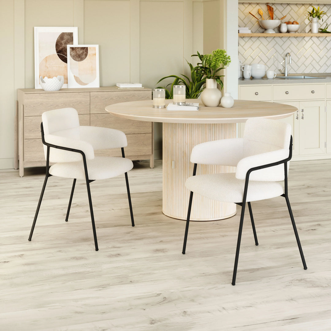 Marcel Dining Chair (Set of 2) Cream - AmericanHomeFurniture