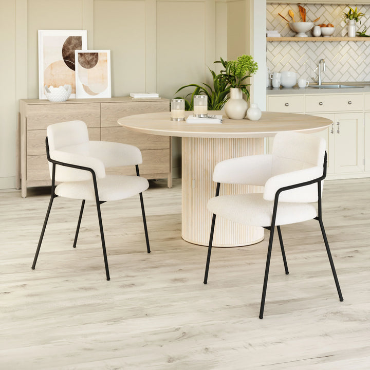 Marcel Dining Chair (Set of 2) Cream - AmericanHomeFurniture