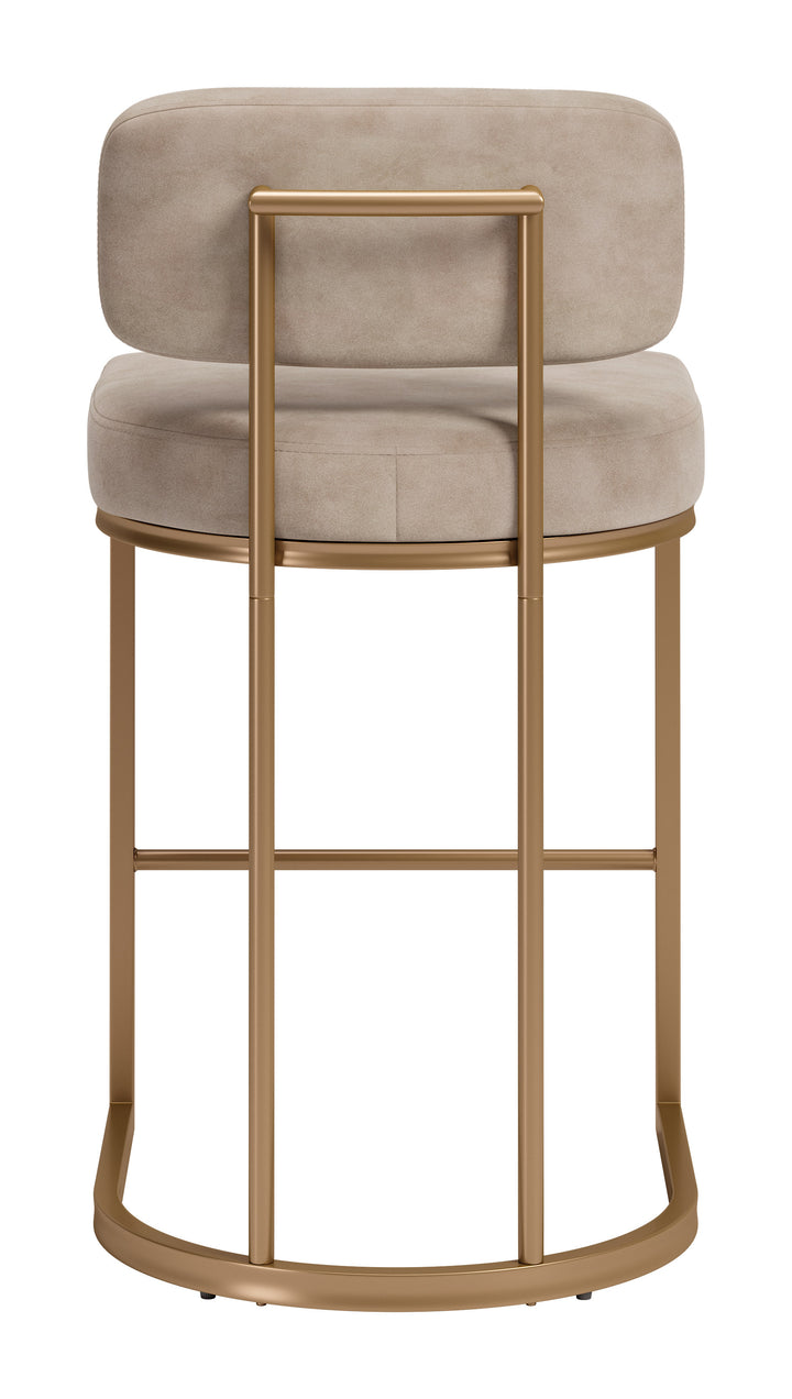 Velar Counter Stool (Set of 2) Beige & Bronze