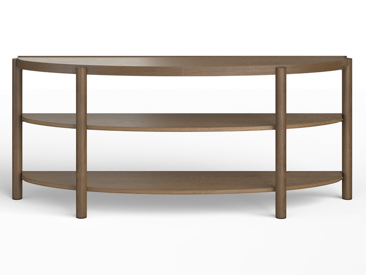 Hadleigh Brown Honey Demilune Sofa Table - T5558-75