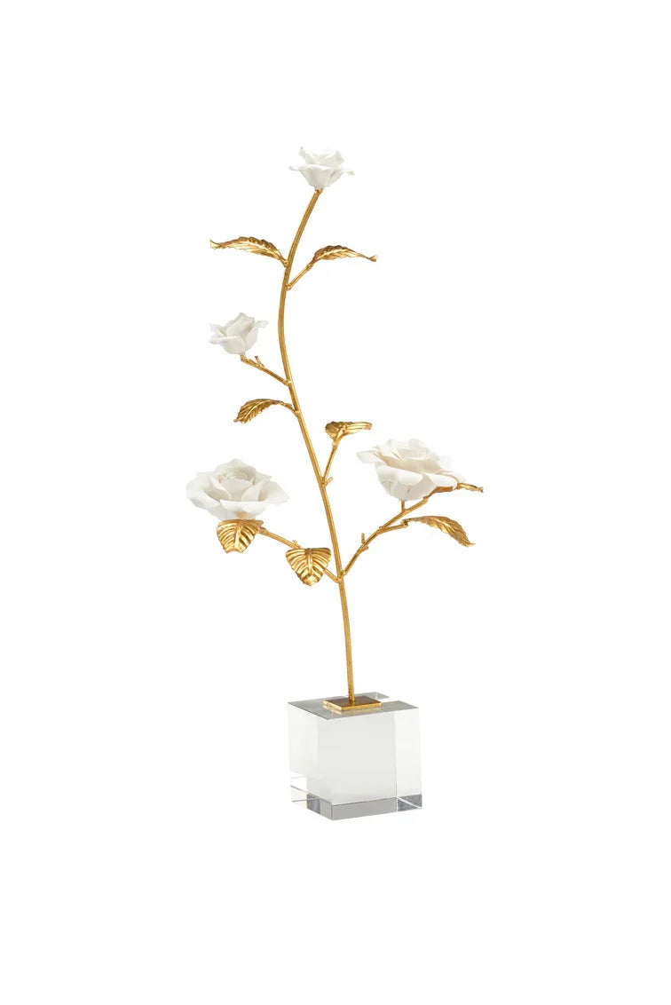 Chelsea House Rose In Stand FAUX PLANTS + FLORALS