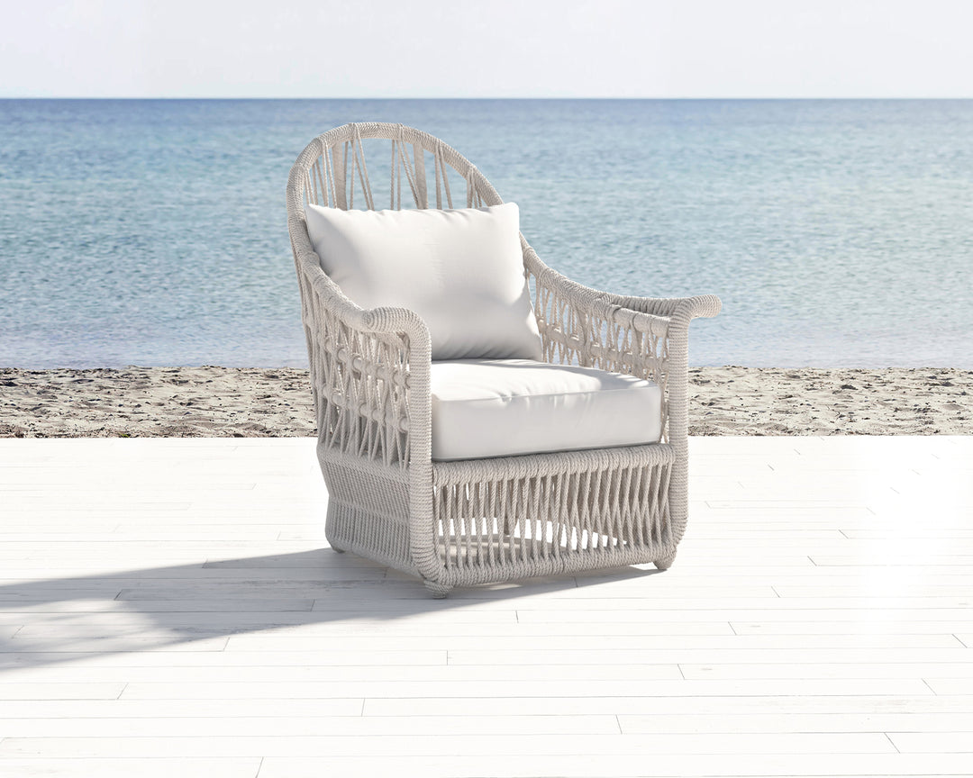 American Home Furniture | Sunset West - Dana Rope Wing Chair in Linen Canvas w/ Self Welt