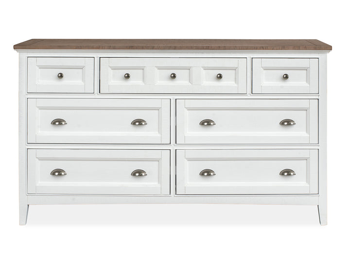 Heron Cove Chalk White And Dovetail Grey 2 Tone Drawer Dresser - B4400-20TT