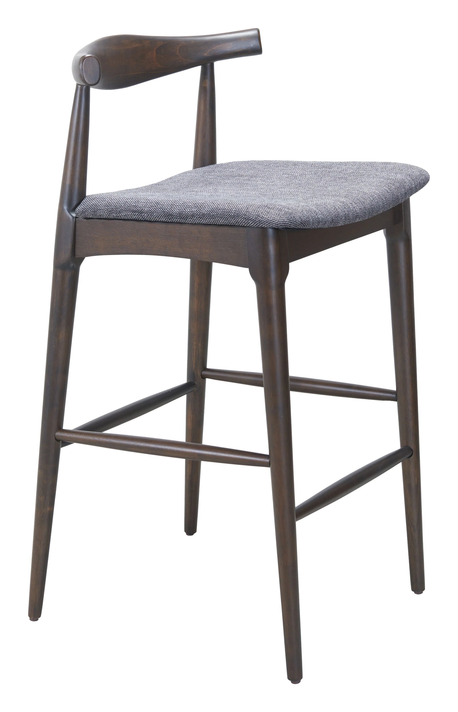 Zuo Tuzka Barstool (Set of 2) Gray & Espresso BAR STOOLS + COUNTER STOOLS