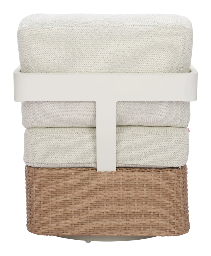 Gelo Swivel Chair White & Brown - AmericanHomeFurniture