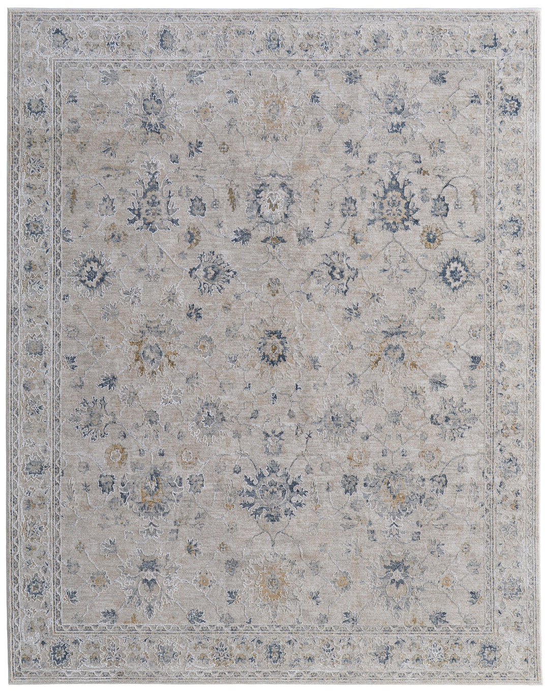 Rectangle/5' x 7'6"/Beige/Blue
