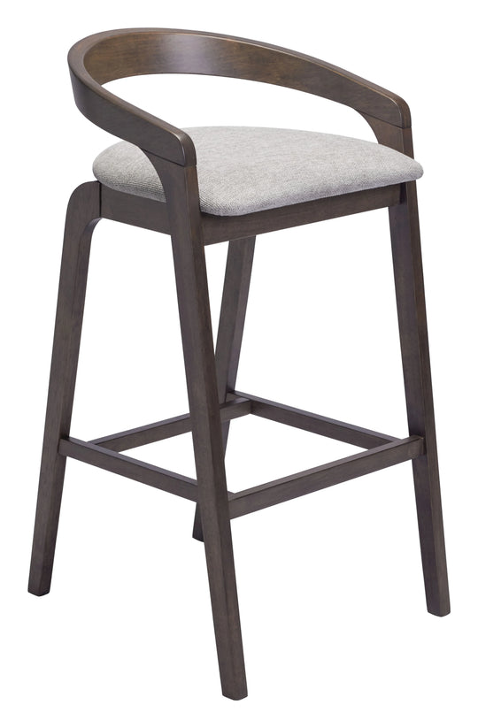 Zuo Troy Barstool (Set of 2) Dove Gray & Espresso BAR STOOLS + COUNTER STOOLS