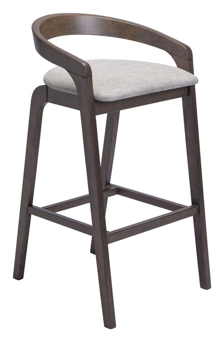 Troy Barstool (Set of 2) Dove Gray & Espresso - AmericanHomeFurniture