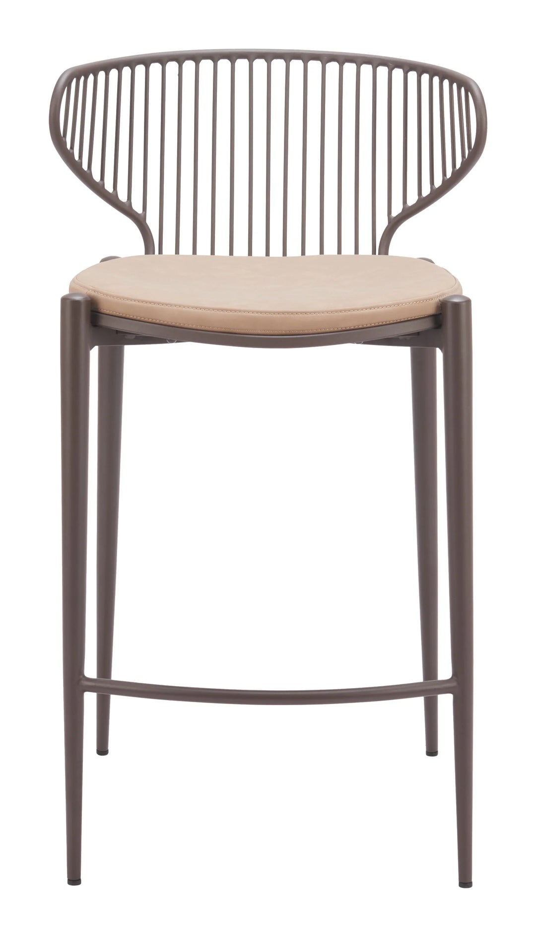 Silues Counter Stool (Set of 2) Taupe & Brown - AmericanHomeFurniture