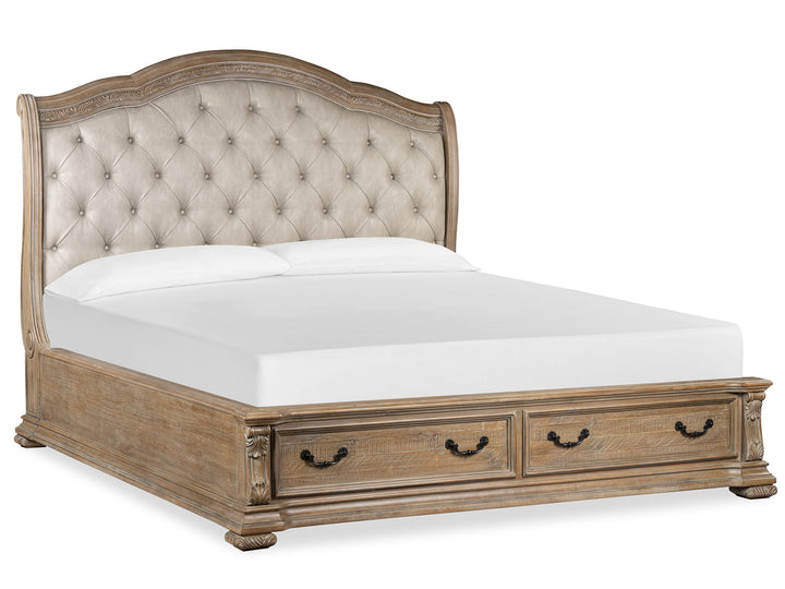 Marisol Fawn California King Upholstered Sleigh Storage Bed - B5132-72A