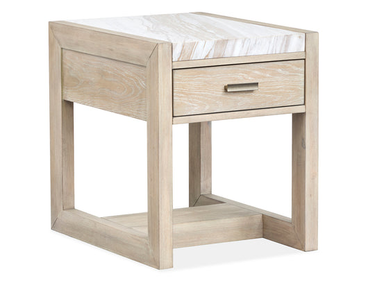 Preston Gallery Buff And Antique Silver Rectangular End Table - T5941-03