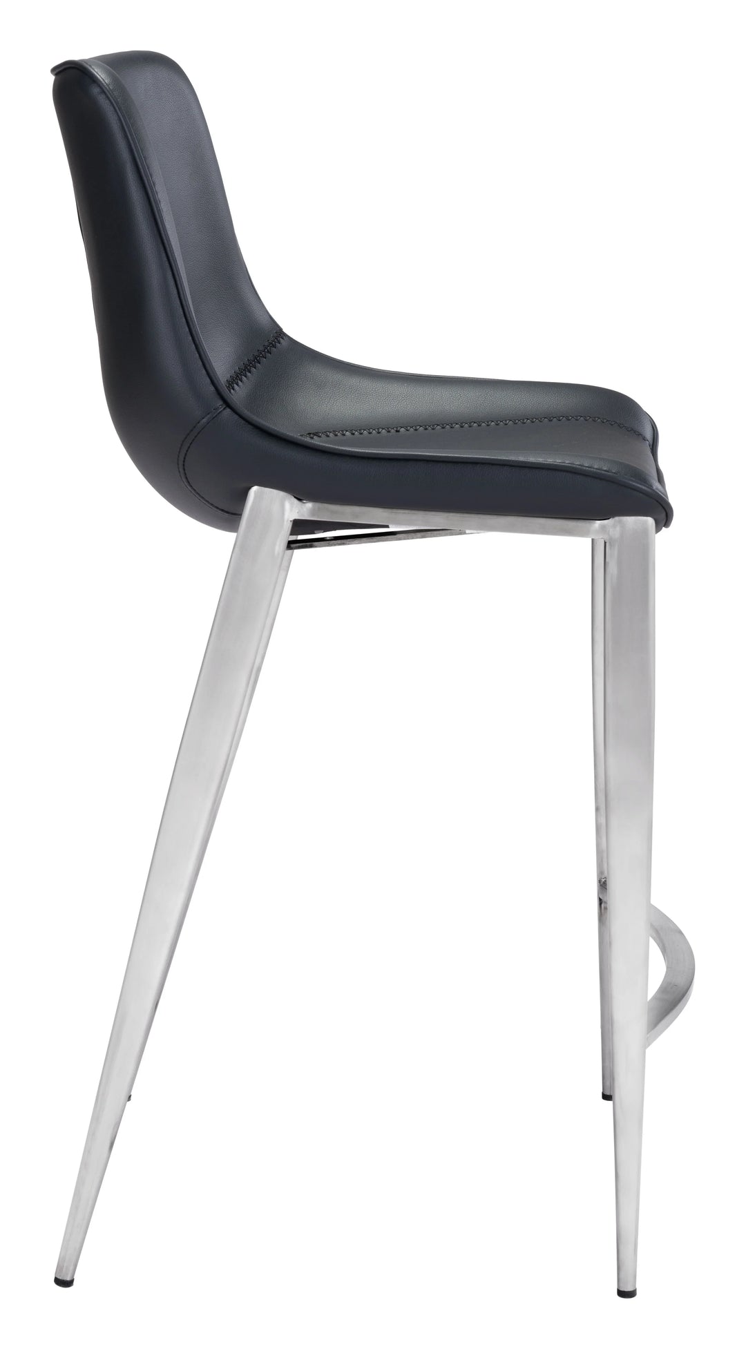 Magnus Counter Stool (Set of 2) Black & Silver - AmericanHomeFurniture