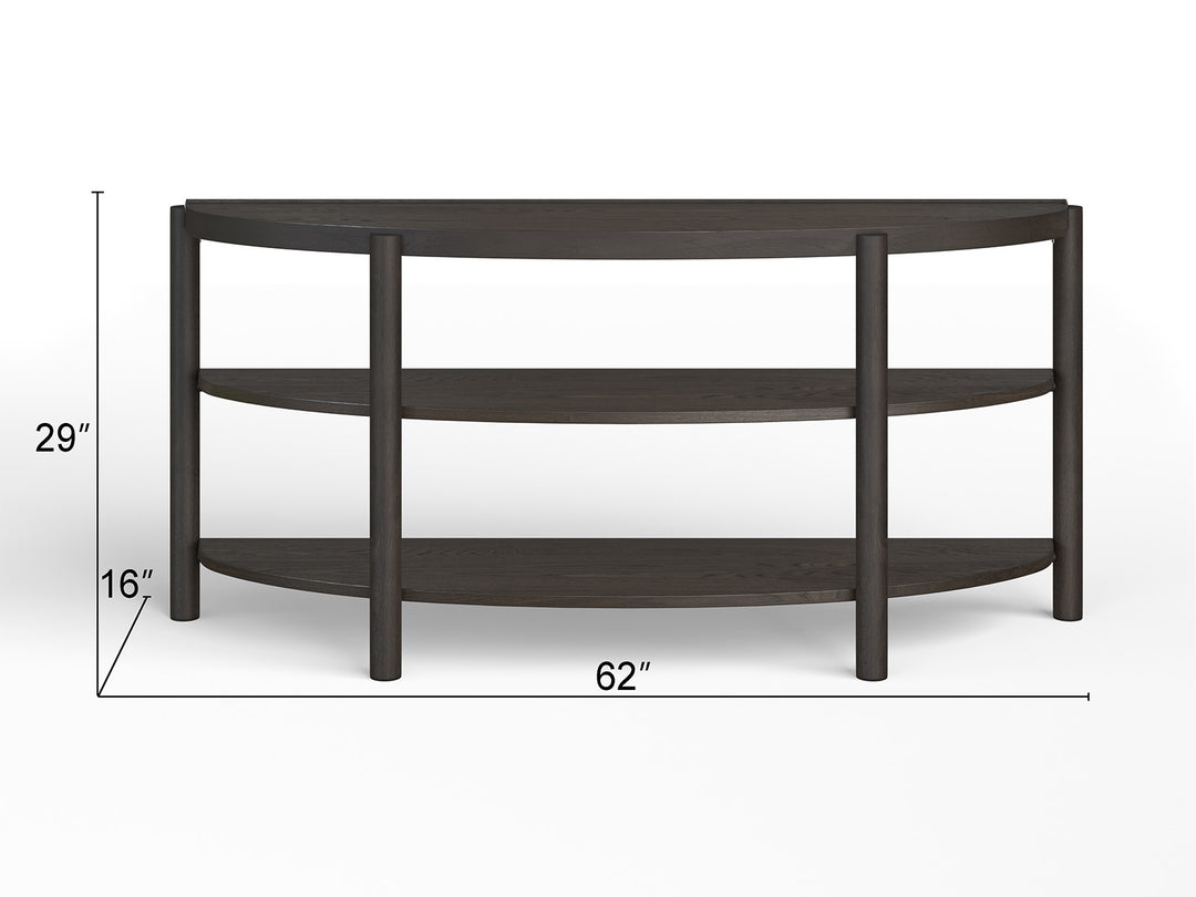 Hadleigh Black Coffee Bean Demilune Sofa Table - T5711-75