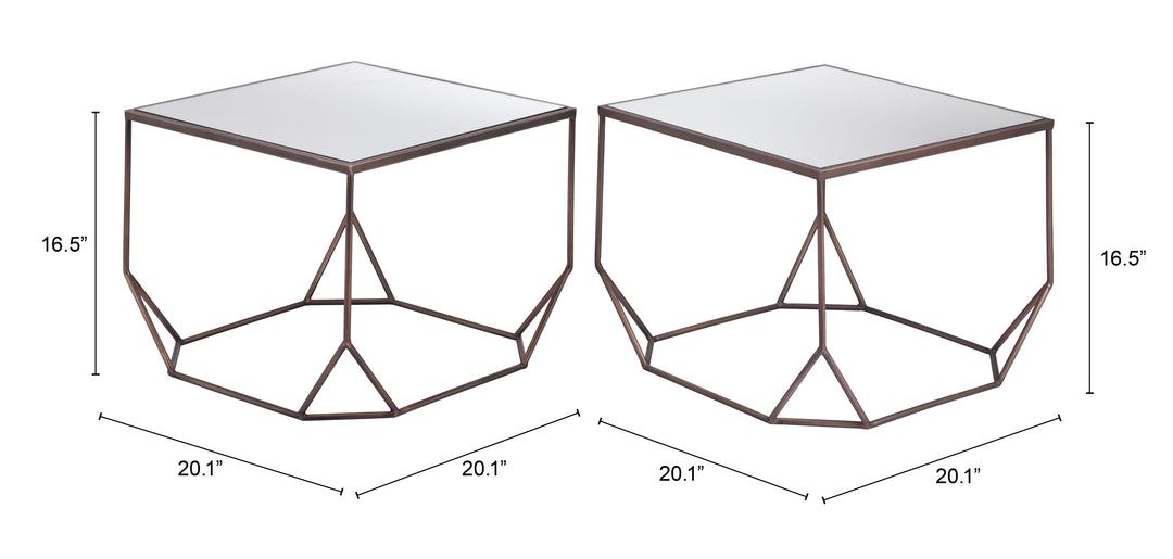 Arzon Coffee Table Set (2-Piece) Bronze - 109835