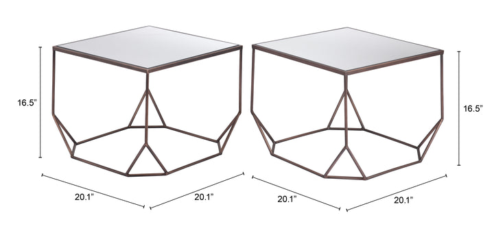 Arzon Coffee Table Set (2-Piece) Bronze - 109835