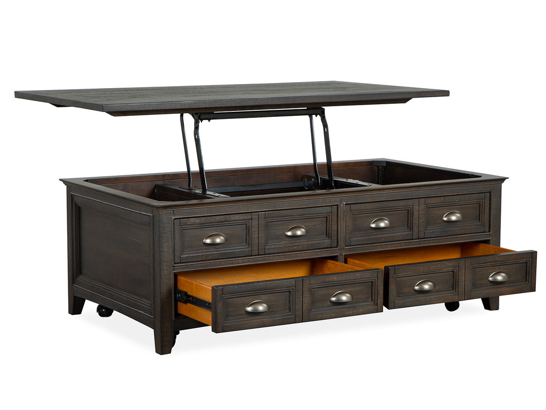 Westley Falls Graphite Lift Top Storage Cocktail Table With Casters - T4399-50