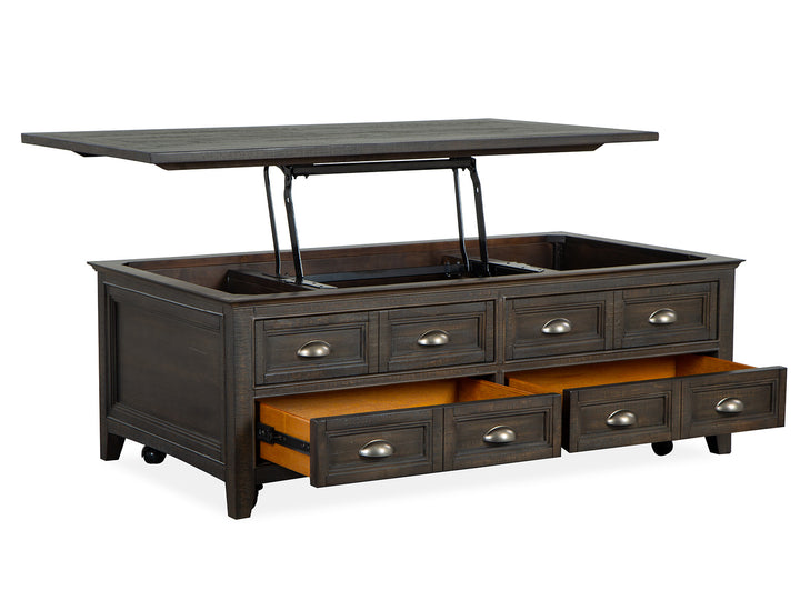 Westley Falls Graphite Lift Top Storage Cocktail Table With Casters - T4399-50