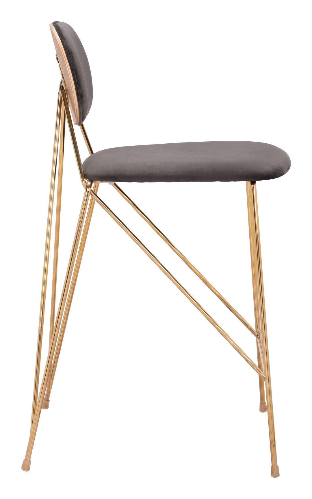 Georges Counter Stool (Set of 2) Gray & Gold - AmericanHomeFurniture