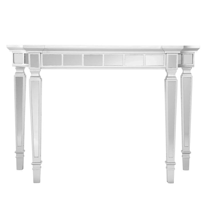 Glenview Glam Mirrored Console Table - Matte Silver - AmericanHomeFurniture