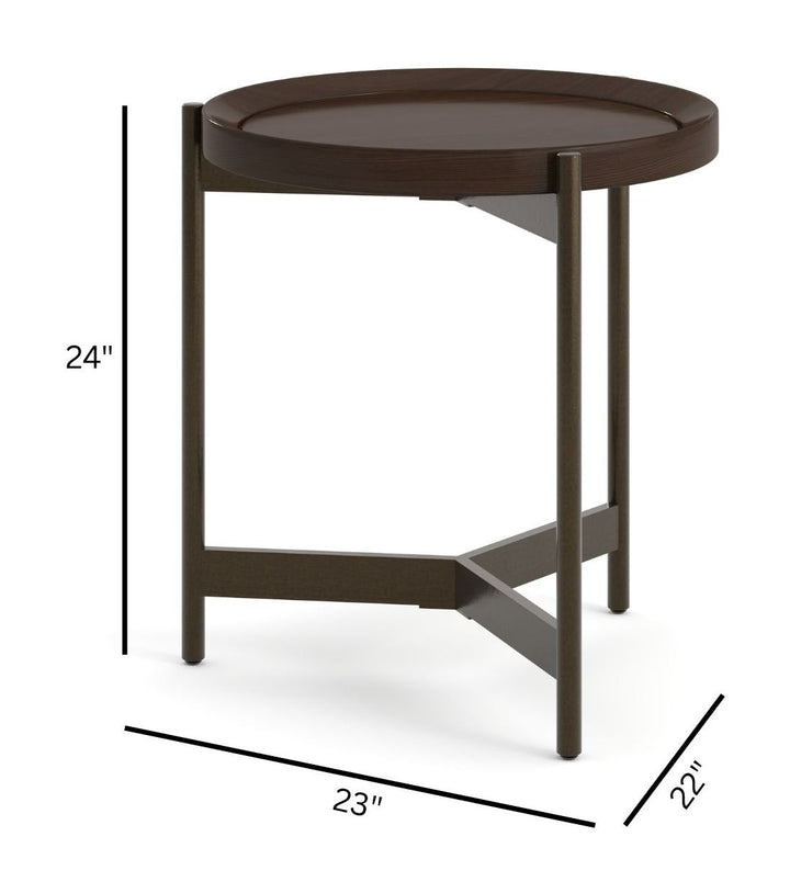 Wren Dark Brown Tray End Table - T6413-19