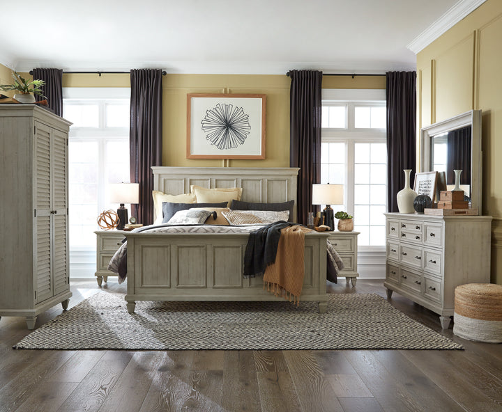 Newport Alabaster Queen Panel Bed - B5430-54