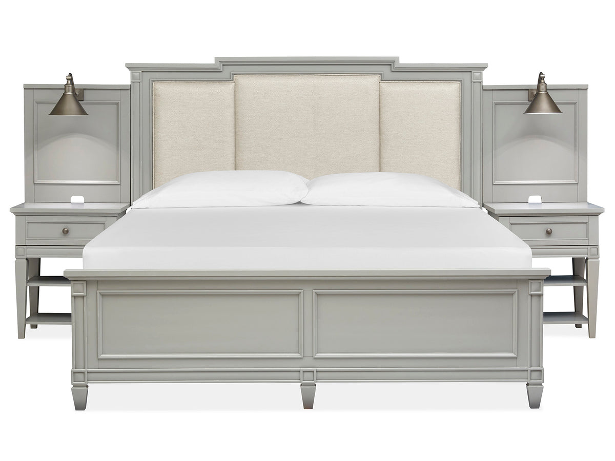 Glenbrook Pebble Queen Upholstered Wall Bed - B5668-55B
